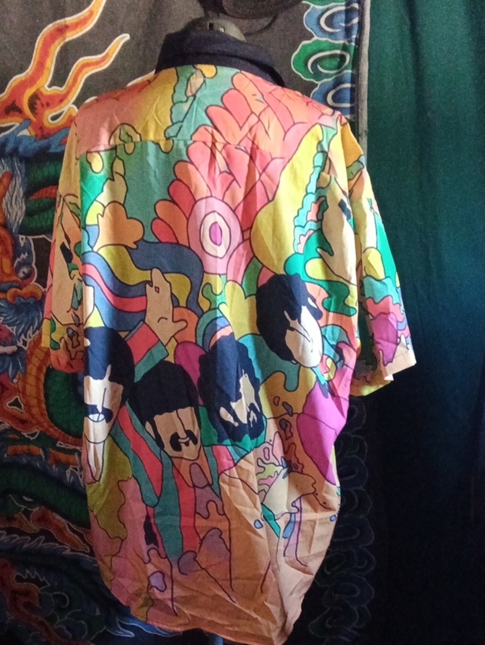 Multicolor Psychedelic Short Sleeve Button-Down Shirt